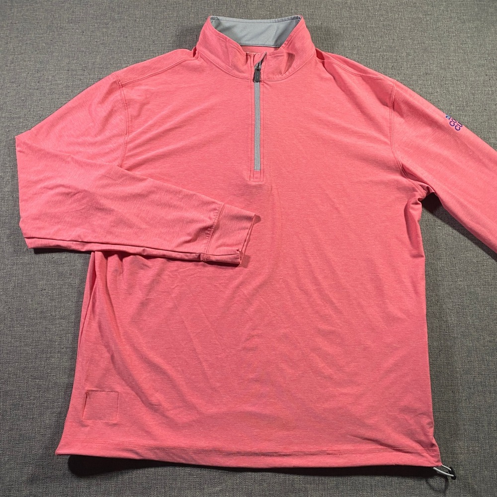 Straight Down Mens‎ Pink Coral Golf Pullover Large Stretch Lightweight
